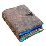 Antique leather journal, multicolour Deckle Edge Paper