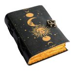 Sun and moon goddess Leather Print journal