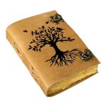 Tree Of Life Leather Journal Double Lock Antique Deckle edge Paper