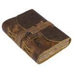 Leather Journal-Handmade Deckle Edge Paper Leather Bound Journal