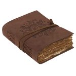 Sun and Moon Journal, Crazy Horse Light Brown Leather Journal, Leather Notebook