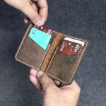 Leather Wallet, Front Pocket Slim Design Leather Wallet