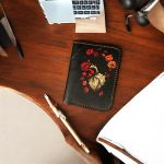 Leather Print Credit Card Case, Leather Wallet, Leather Card Holder Men Women)